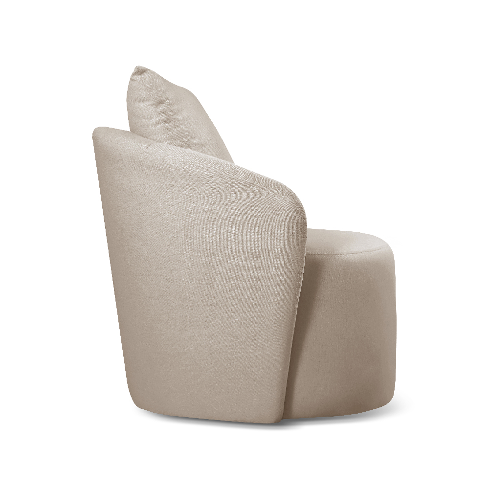 Poltrona Decorativa Curva Califórnia Linho Bege