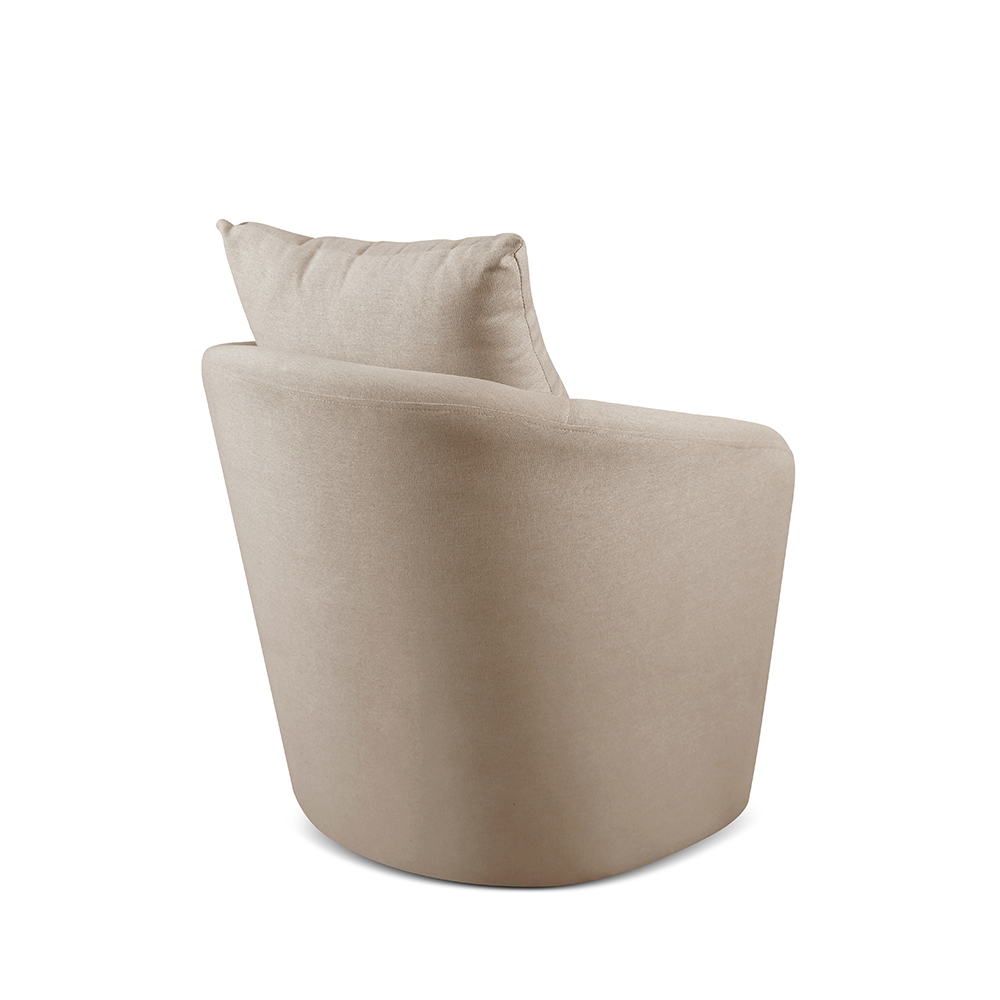 Poltrona Decorativa Curva Califórnia Linho Bege