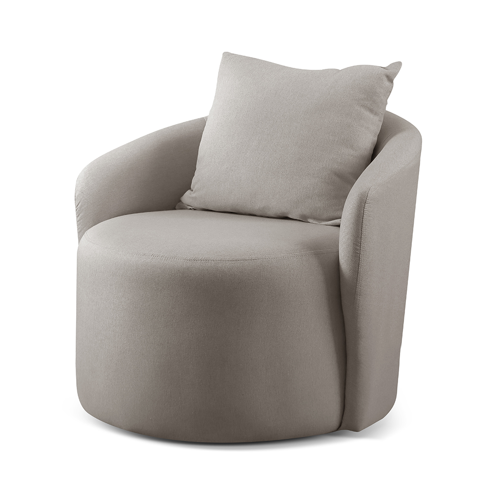 Poltrona Decorativa Curva Califórnia Linho Cinza