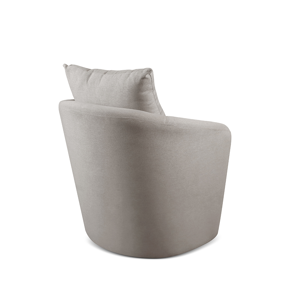 Poltrona Decorativa Curva Califórnia Linho Cinza