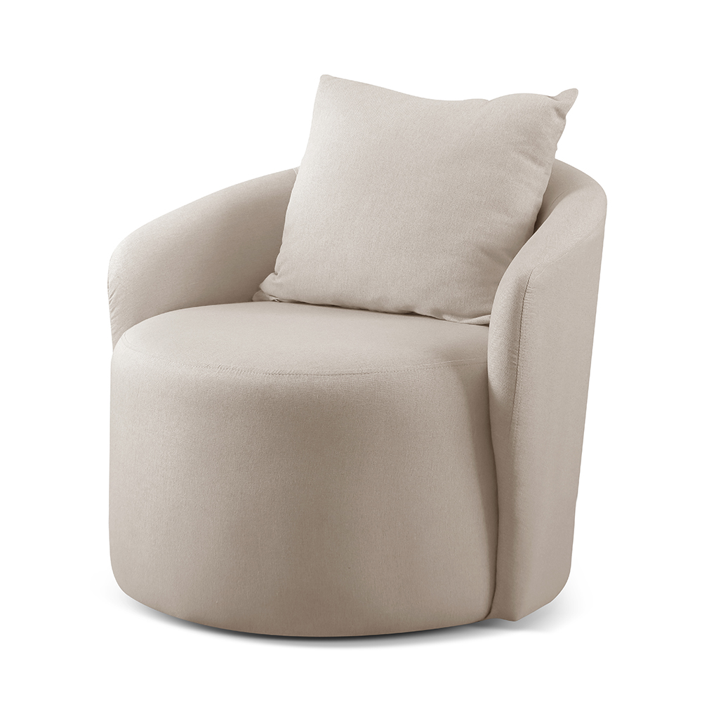 Poltrona Decorativa Curva Califórnia Linho Nude