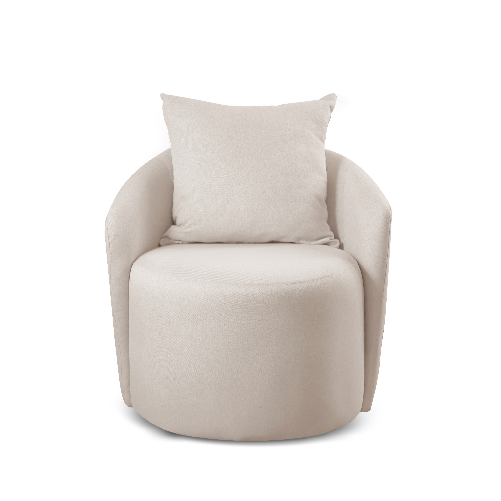 Poltrona Decorativa Curva Califórnia Linho Nude