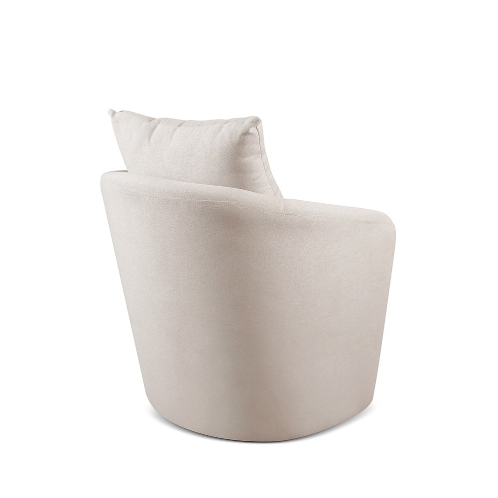 Poltrona Decorativa Curva Califórnia Linho Nude
