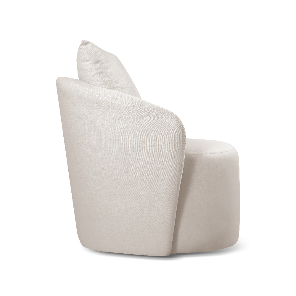 Poltrona Decorativa Curva Califórnia Linho Nude