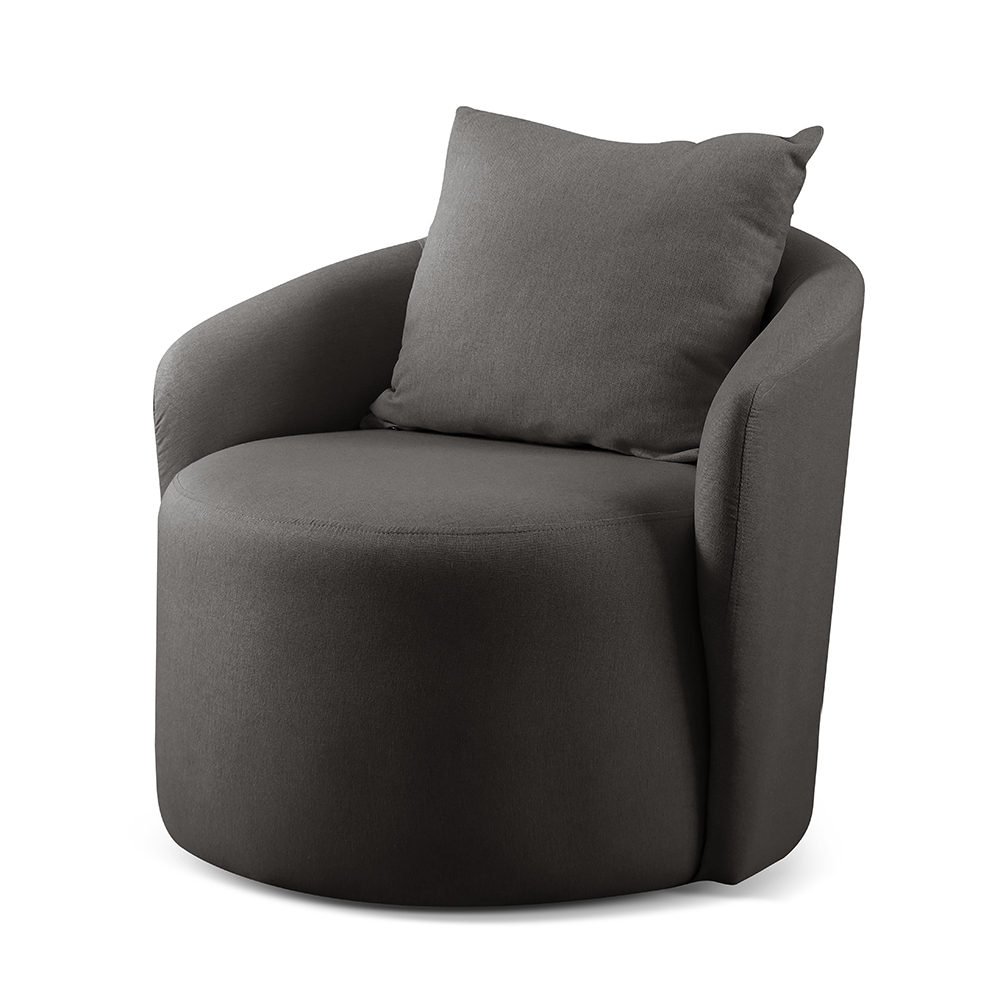Poltrona Decorativa Curva Califórnia Linho Preto