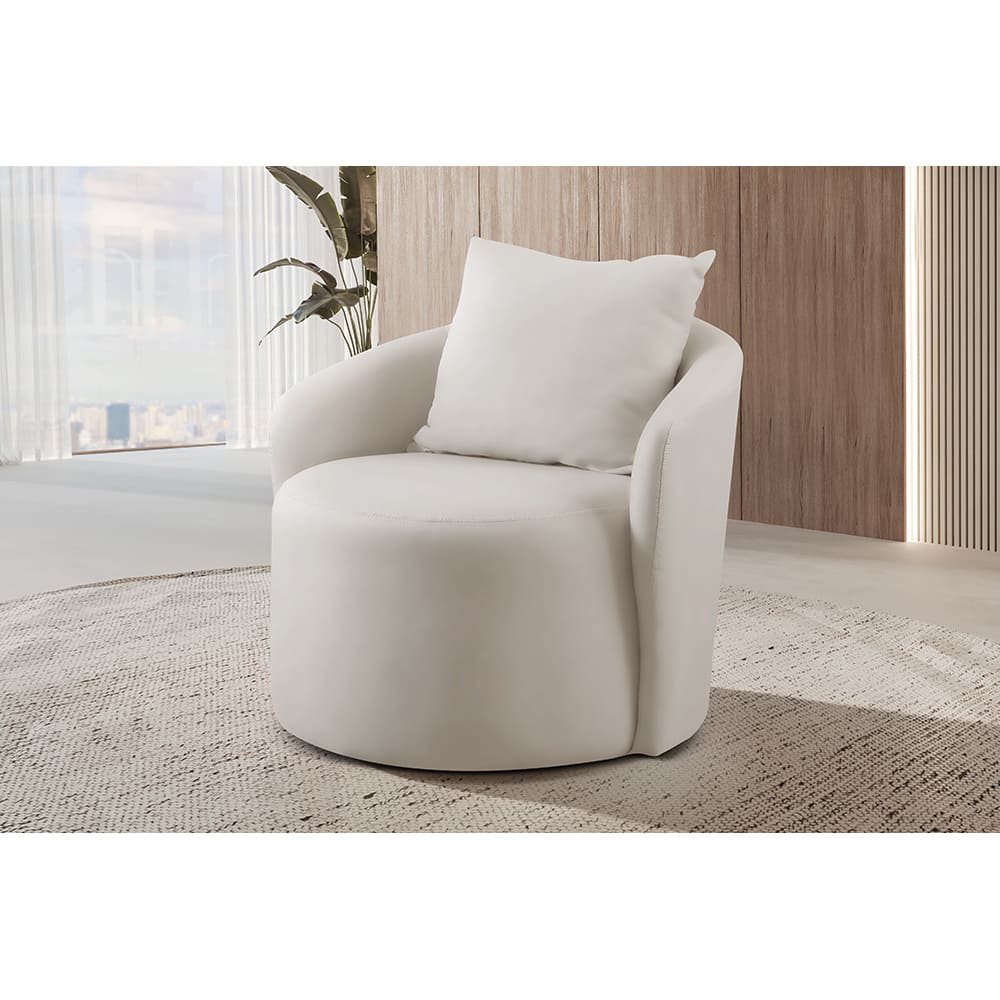Poltrona Decorativa Curva Califórnia Veludo Nude