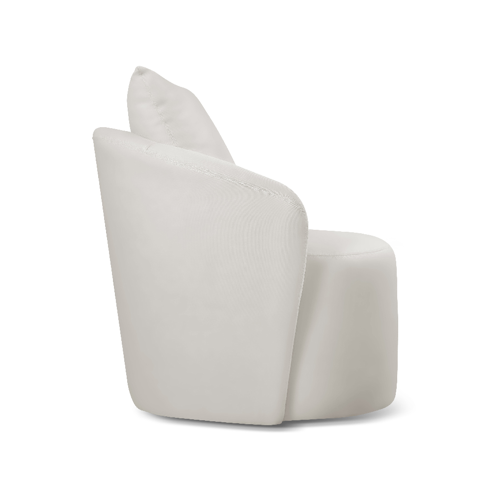 Poltrona Decorativa Curva Califórnia Veludo Nude