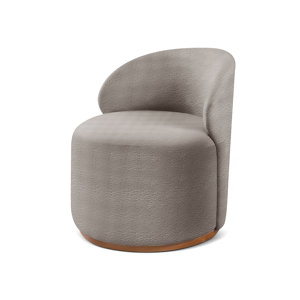 Poltrona Moderna Brenda - Bouclé Cinza