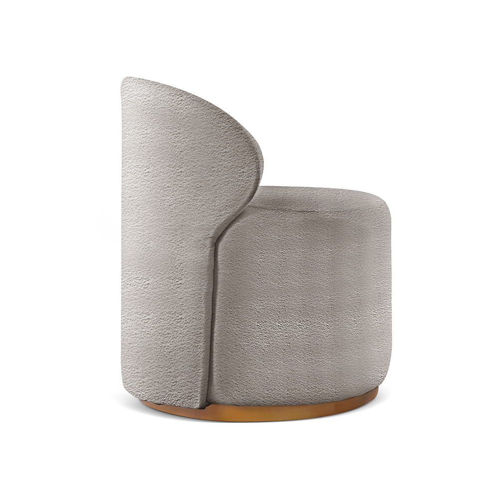 Poltrona Moderna Brenda - Bouclé Cinza