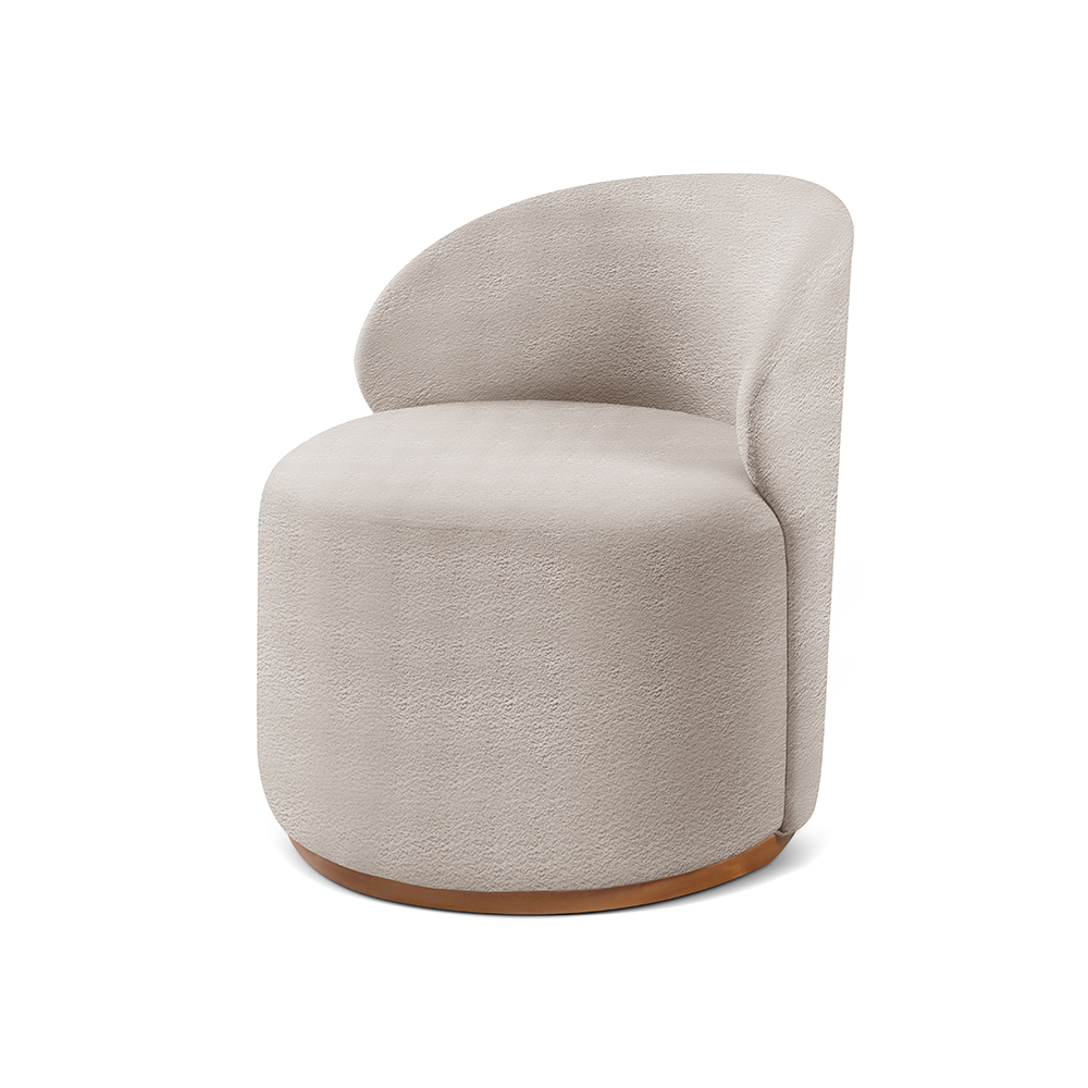 Poltrona Moderna Brenda - Bouclé Nude