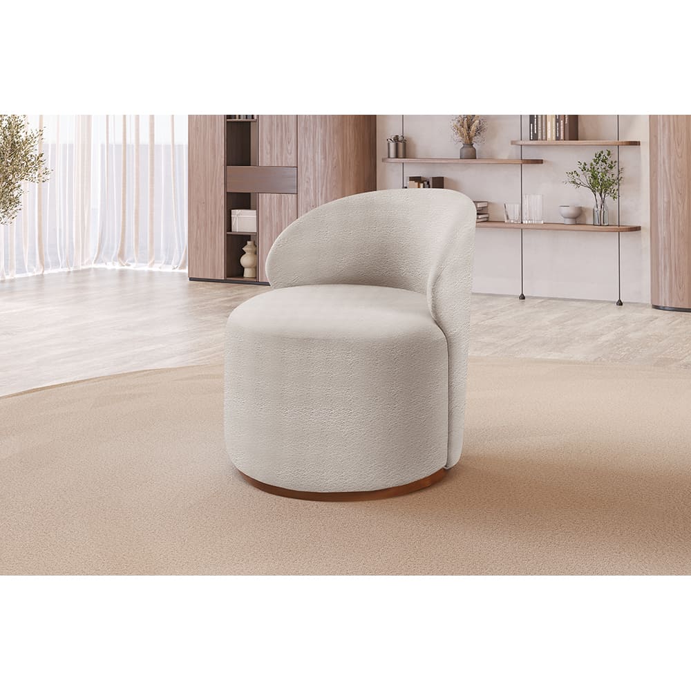 Poltrona Moderna Brenda - Bouclé Nude