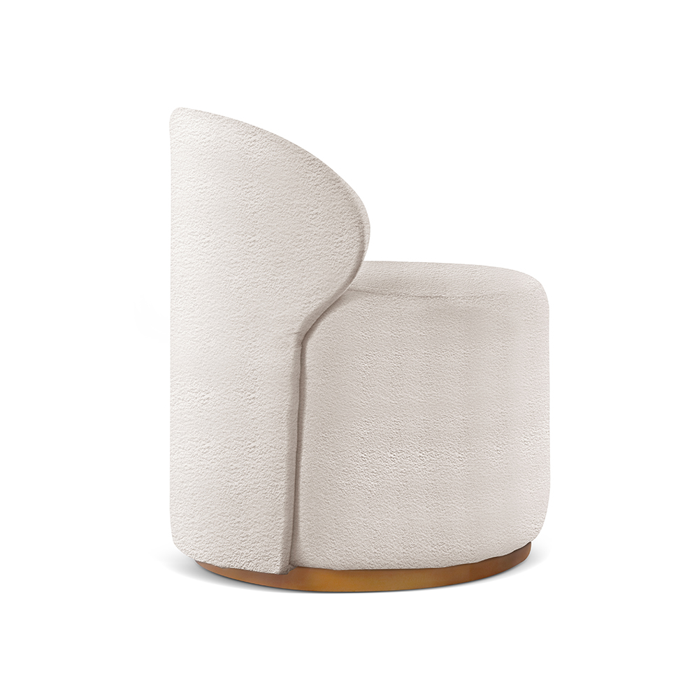 Poltrona Moderna Brenda - Bouclé Nude