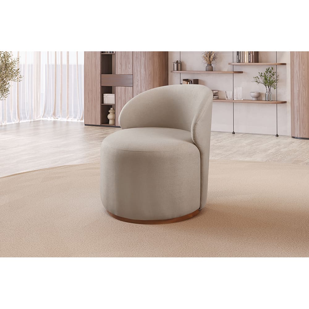 Poltrona Moderna Brenda - Linho Bege