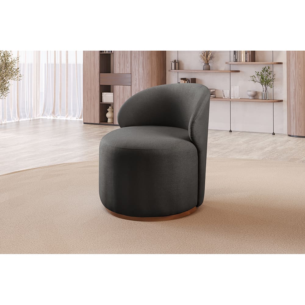 Poltrona Moderna Brenda - Linho Preto