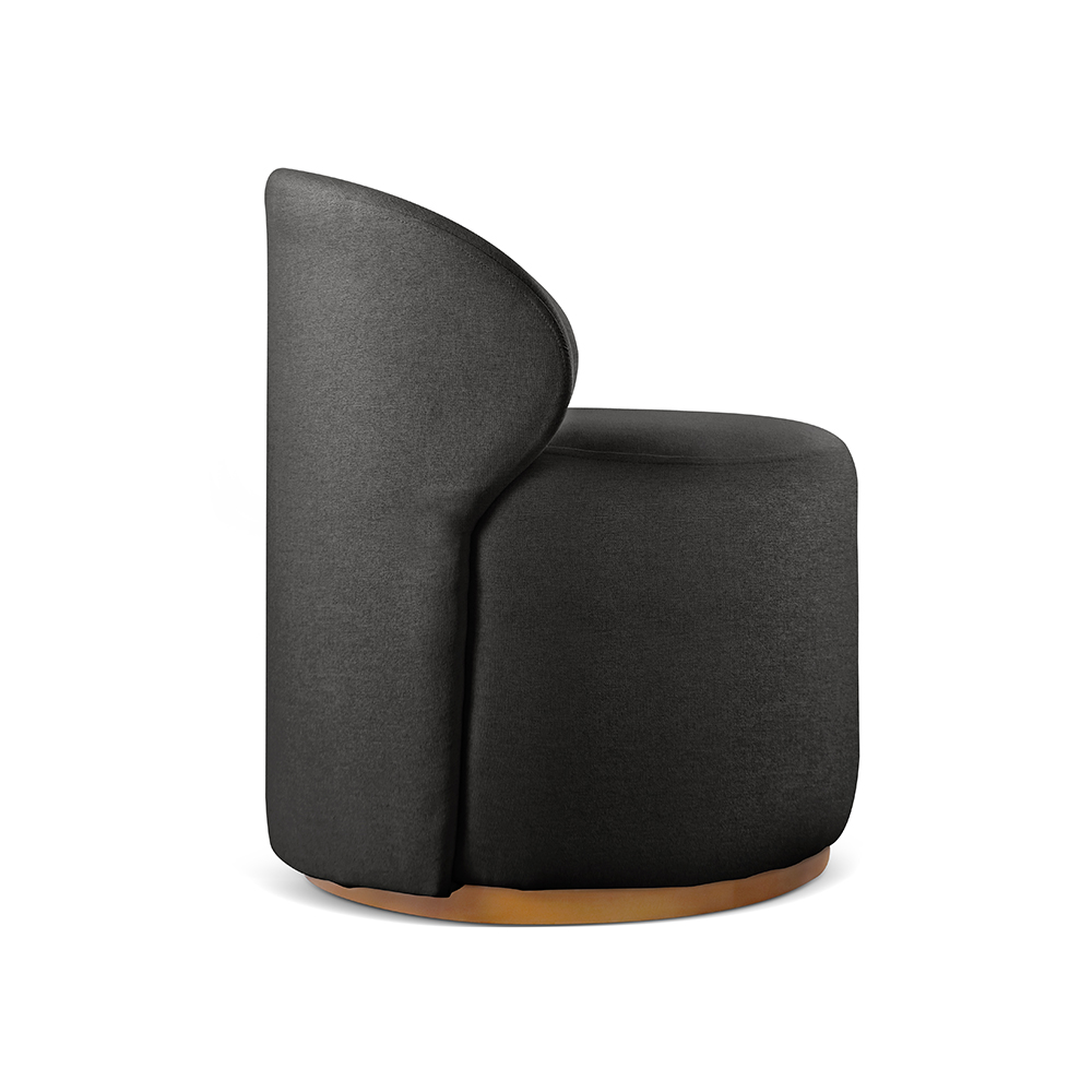 Poltrona Moderna Brenda - Linho Preto
