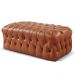 Puff Duque Chesterfield - Couro Ecológico Caramelo