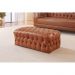 Puff Duque Chesterfield - Couro Ecológico Caramelo