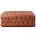 Puff Duque Chesterfield - Couro Ecológico Caramelo