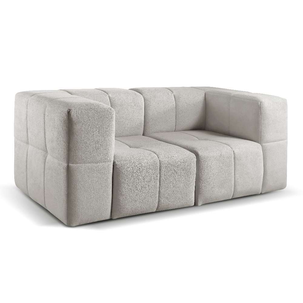 Sofá Box 2 Lugares - Bouclé Cinza