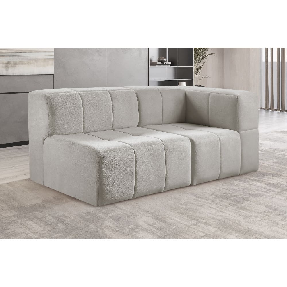 Sofá Box 2 Lugares - Bouclé Cinza