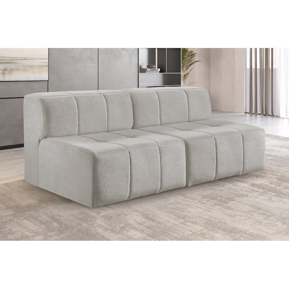 Sofá Box 2 Lugares - Bouclé Cinza