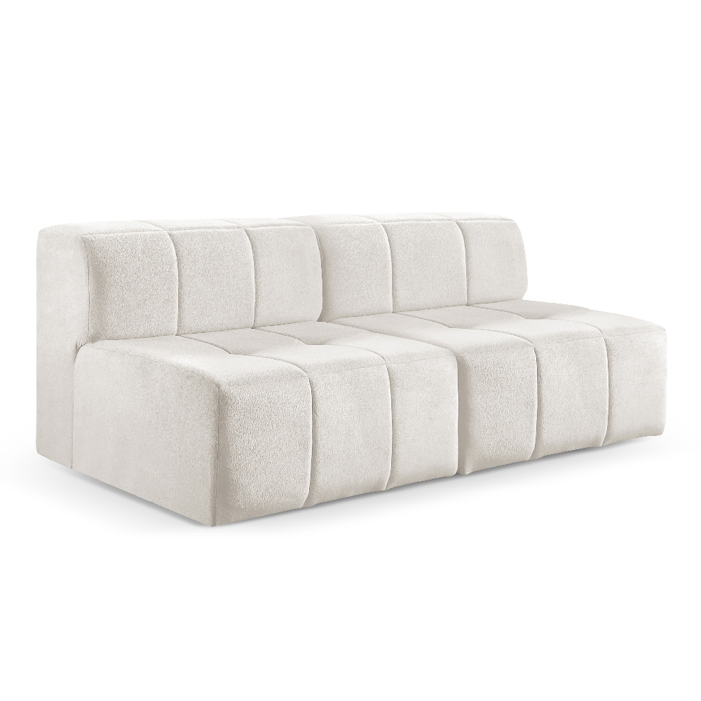 Sofá Box 2 Lugares - Bouclé Nude