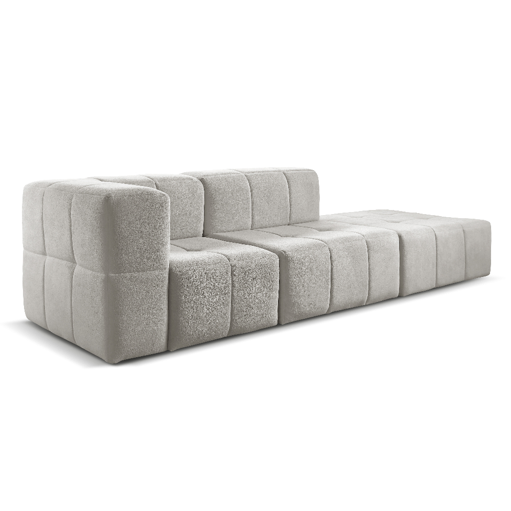 Sofá Box 3 Lugares - Bouclé Cinza