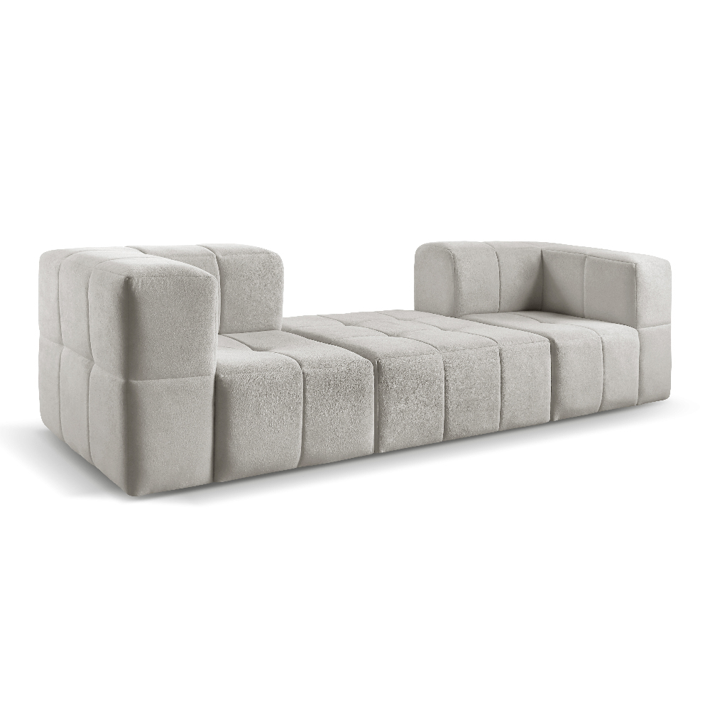 Sofá Box 3 Lugares - Bouclé Cinza