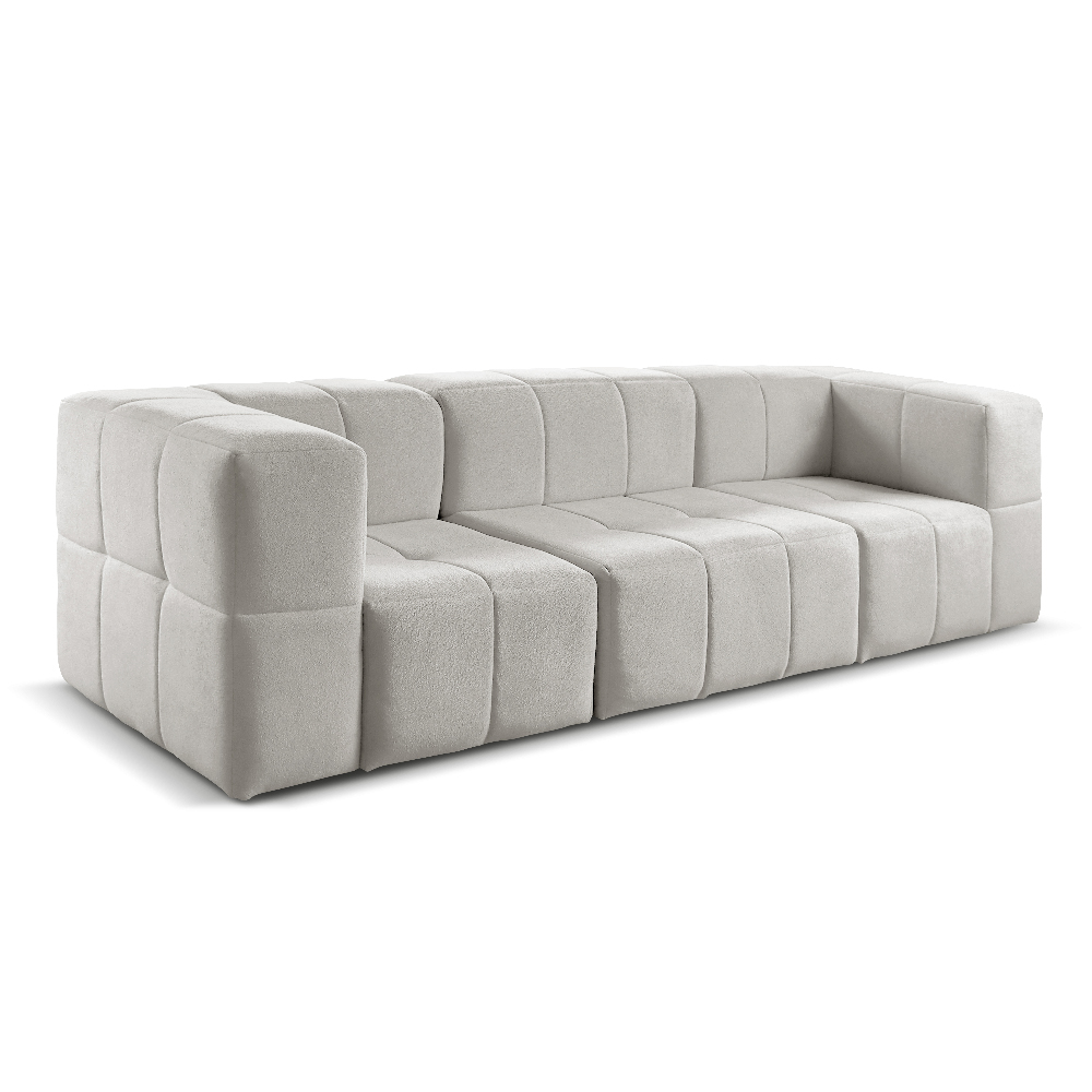 Sofá Box 3 Lugares - Bouclé Cinza