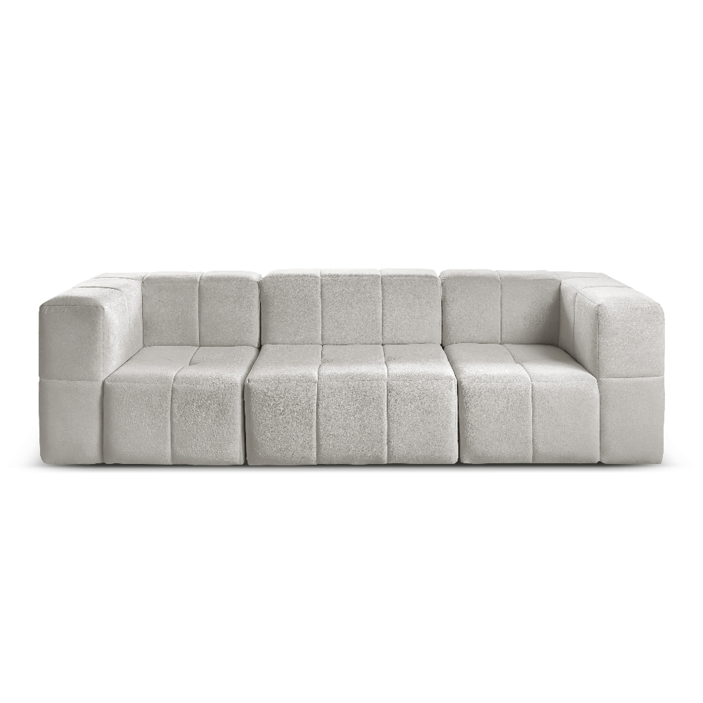 Sofá Box 3 Lugares - Bouclé Cinza
