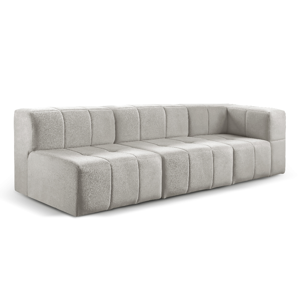 Sofá Box 3 Lugares - Bouclé Cinza
