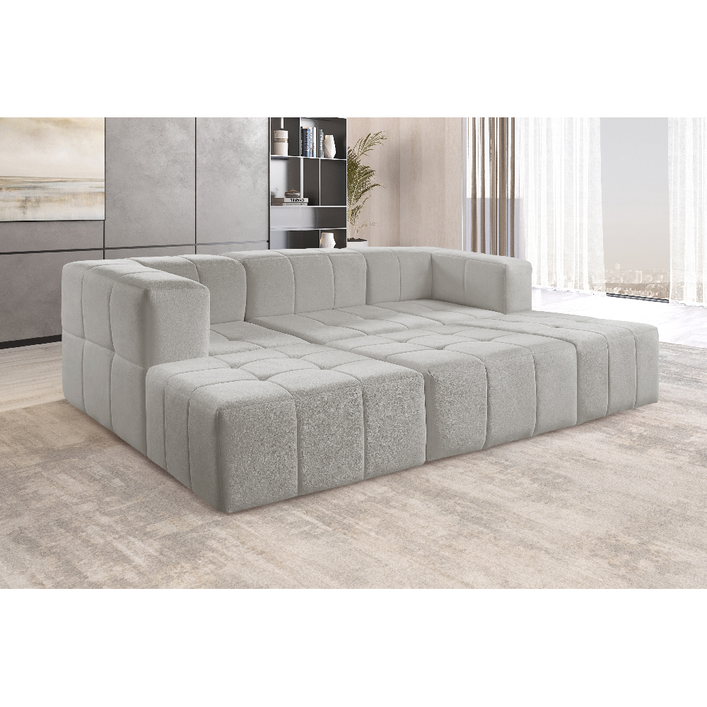 Sofá Box 3 Lugares - Bouclé Cinza