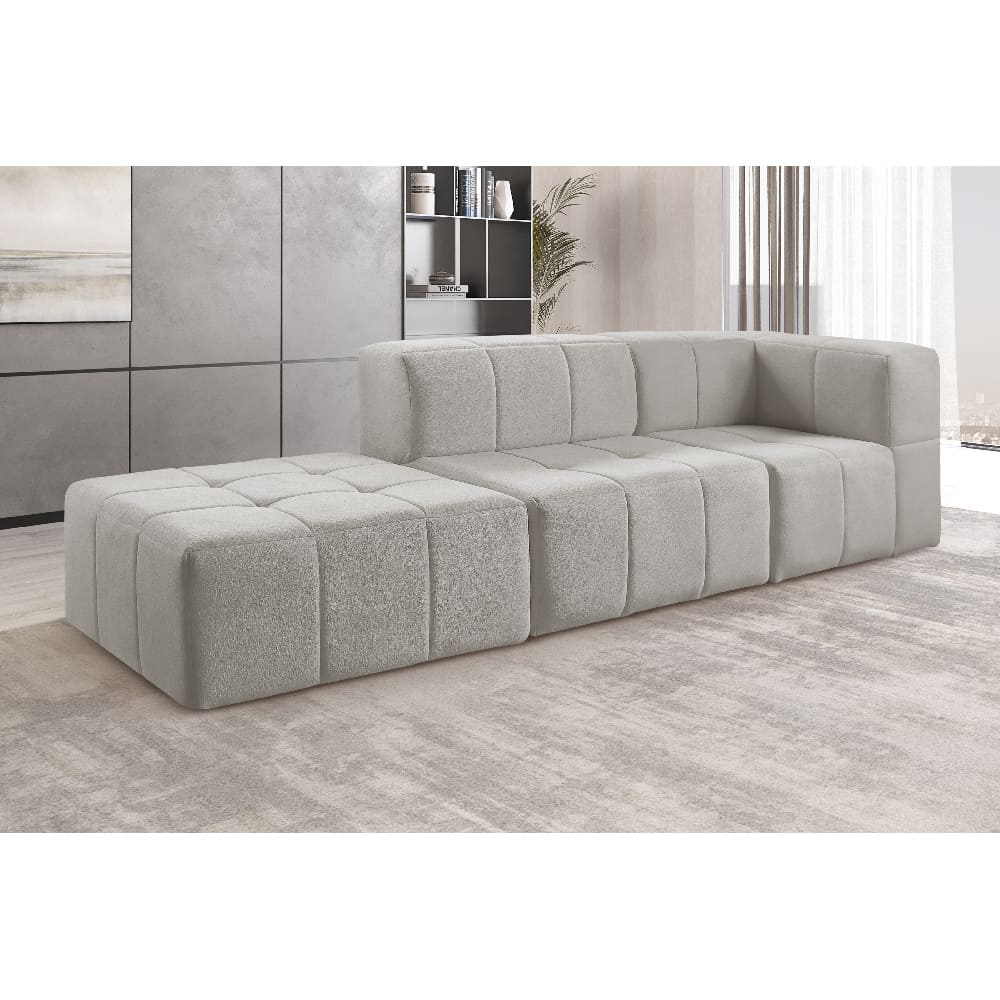 Sofá Box 3 Lugares - Bouclé Cinza
