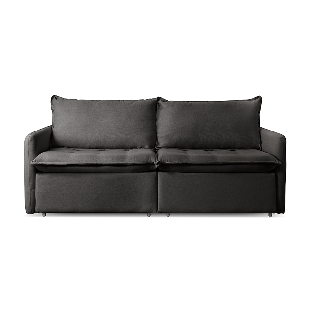 Sofá Cama Retrátil Califórnia 200 cm Linho Preto