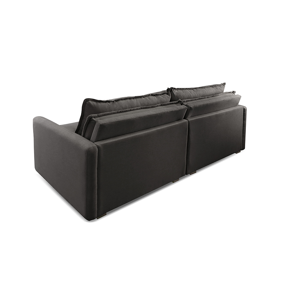 Sofá Cama Retrátil Califórnia 200 cm Linho Preto