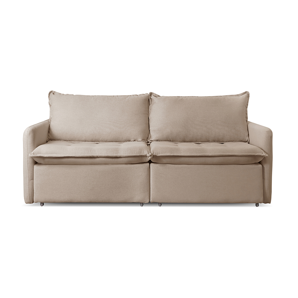 Sofá Cama Retrátil Califórnia 220 cm Linho Bege