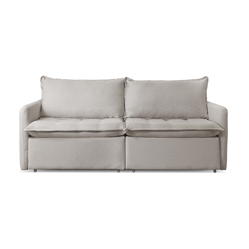 Sofá Cama Retrátil Califórnia 220 cm Linho Cinza