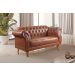 Sofá Chesterfield 2 Lugares Duque - Couro Ecológico Caramelo
