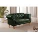 Sofá Chesterfield 2 Lugares Duque - Couro Ecológico Verde Militar