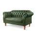 Sofá Chesterfield 2 Lugares Duque - Couro Ecológico Verde Militar