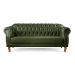 Sofá Chesterfield 3 Lugares E 2 Lugares - Couro Ecológico Verde Militar