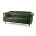 Sofá Chesterfield 3 Lugares E 2 Lugares - Couro Ecológico Verde Militar
