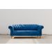 Sofá Chesterfield Clássico 3 Lugares -  Veludo Azul