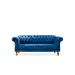 Sofá Chesterfield Clássico 3 Lugares -  Veludo Azul