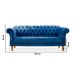 Sofá Chesterfield Clássico 3 Lugares -  Veludo Azul