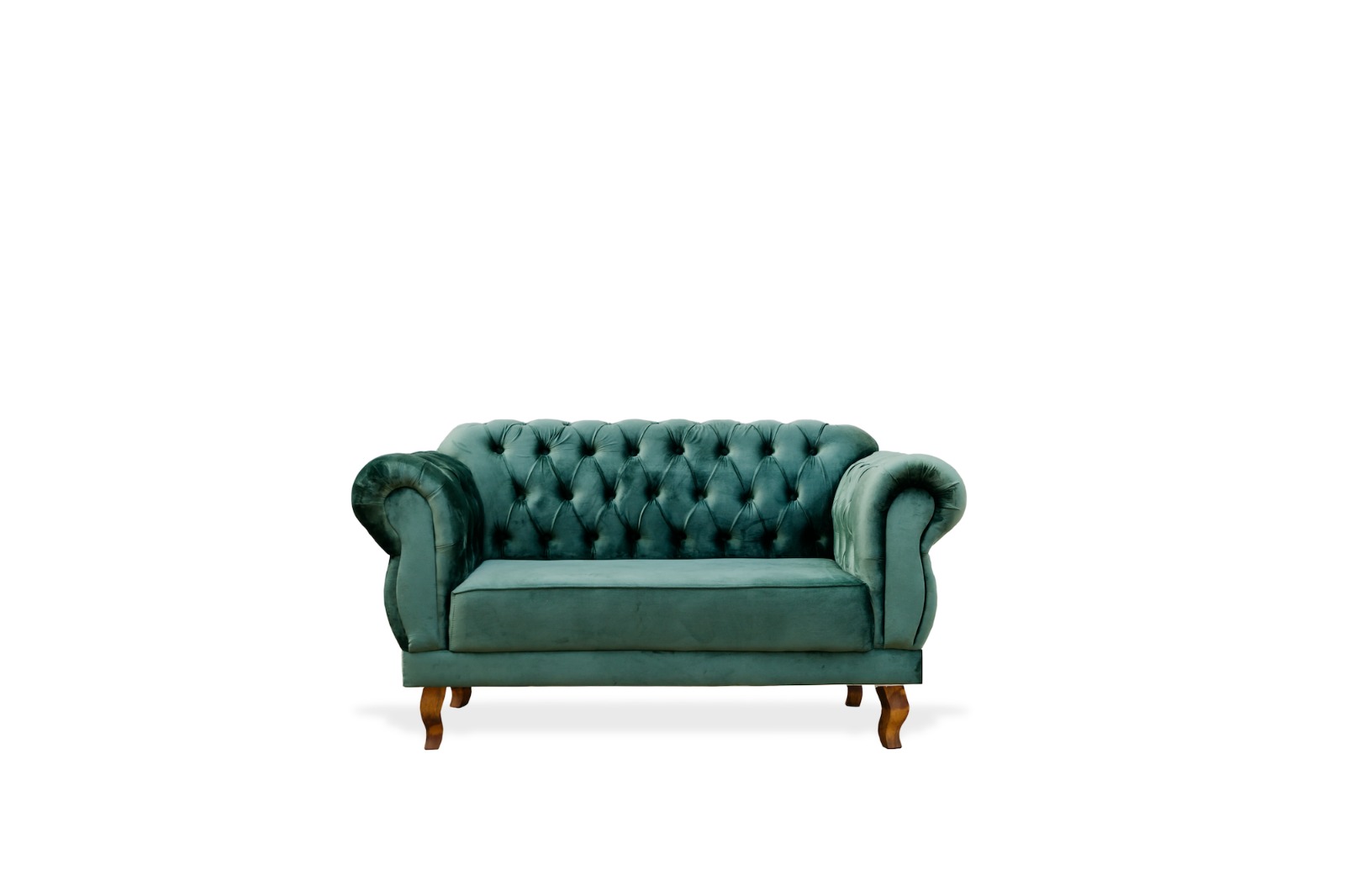 Sofá Dois Lugares Chesterfield Elizabeth - Veludo Verde