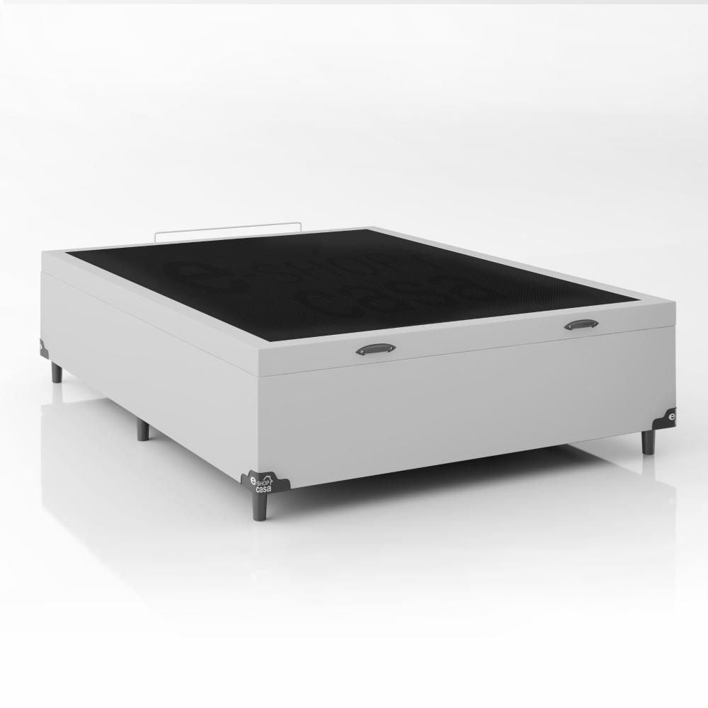 Baú Box Casal - 44x138x188cm - Couro Branco