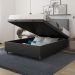 Baú Box Casal - 44x138x188cm - Couro Preto
