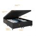 Baú Box Casal Bipartido - 44x138x188cm - Couro Preto