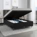 Baú Box Casal Bipartido - 44x138x188cm - Suede Preto
